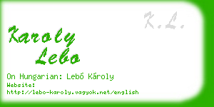 karoly lebo business card